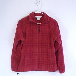 Columbia Red Plaid Fleece Jacket